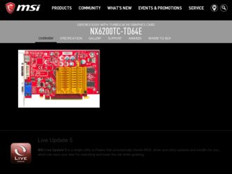 NX6200TCTD64E driver download page on the MSI site