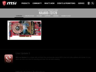 NX6800TD128 driver download page on the MSI site