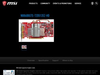NX8600GTST2D512EZHD driver download page on the MSI site