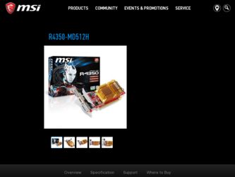 R4350-MD512H driver download page on the MSI site