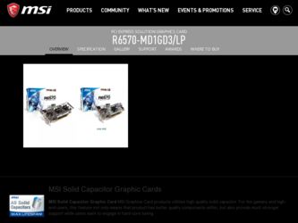 R6570MD1GD3LP driver download page on the MSI site