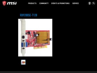 RX9200SET128 driver download page on the MSI site