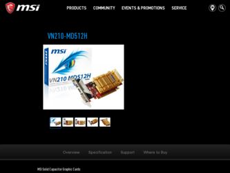 VN210MD512H driver download page on the MSI site