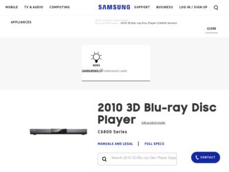 BD-C6800 driver download page on the Samsung site