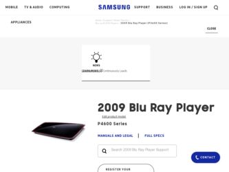 BD P4600 driver download page on the Samsung site