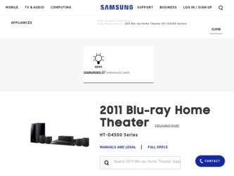HT-D4500 driver download page on the Samsung site