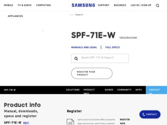 SPF-71E-W driver download page on the Samsung site