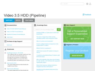 Pipeline HD driver download page on the Seagate site