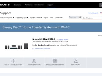 BDV-E2100 driver download page on the Sony site