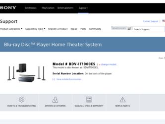 BDV-IT1000ES driver download page on the Sony site