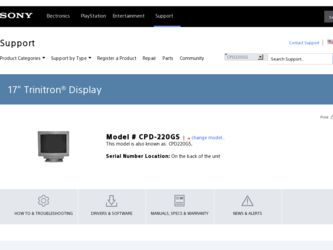 CPD-220GS driver download page on the Sony site