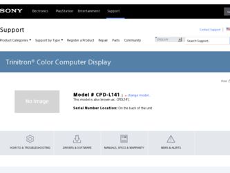 CPD-L141 driver download page on the Sony site