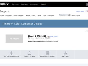 CPD-L200 driver download page on the Sony site