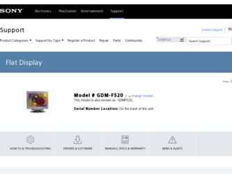 GDM-F520 driver download page on the Sony site