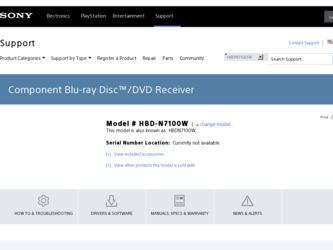 HBD-N7100W driver download page on the Sony site