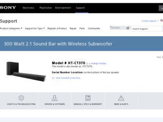 HT-CT370 driver download page on the Sony site