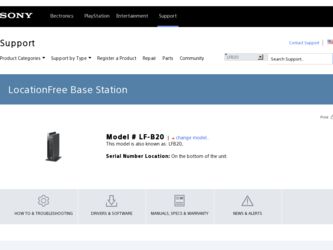 LF-B20 driver download page on the Sony site