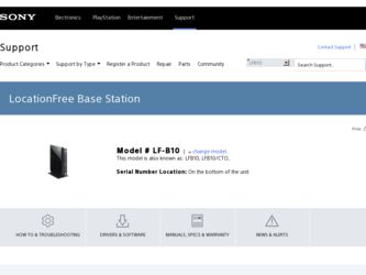 LFB10 driver download page on the Sony site