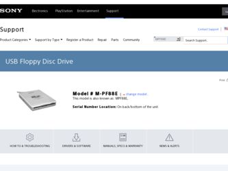 M-PF88E driver download page on the Sony site