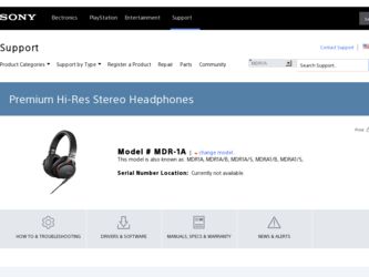 MDR-1A driver download page on the Sony site