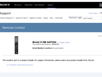 RM-AAP080 driver download page on the Sony site