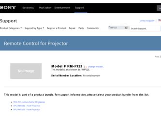 RM-PJ23 driver download page on the Sony site