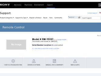 RM-YD101 driver download page on the Sony site
