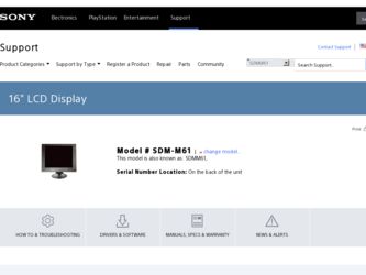 SDM-M61 driver download page on the Sony site