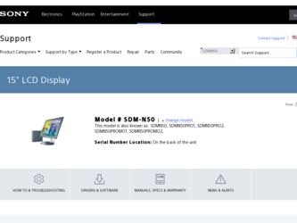 SDM-N50 driver download page on the Sony site