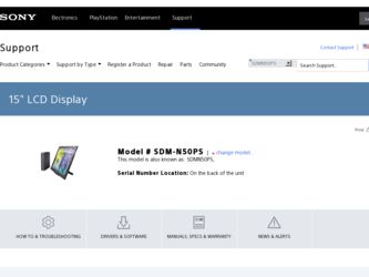 SDM-N50PS driver download page on the Sony site