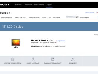 SDM-N50R driver download page on the Sony site