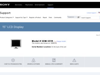 SDM-S51R driver download page on the Sony site
