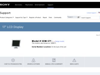 SDM-S71 driver download page on the Sony site
