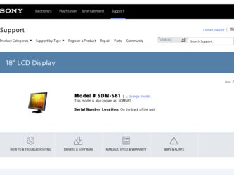 SDM-S81 driver download page on the Sony site