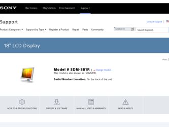 SDM-S81R driver download page on the Sony site