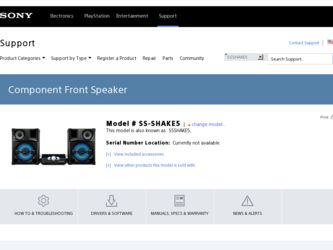 SS-SHAKE5 driver download page on the Sony site