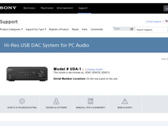 UDA-1 driver download page on the Sony site