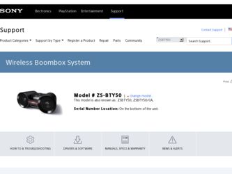 ZS-BTY50 driver download page on the Sony site