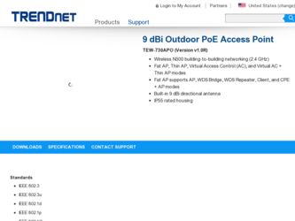 TEW-730APO driver download page on the TRENDnet site