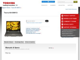 A9-S9013 driver download page on the Toshiba site