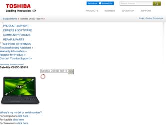 C655D-S5518 driver download page on the Toshiba site
