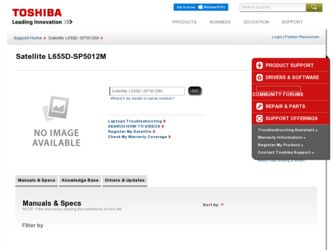L655D-SP5012M driver download page on the Toshiba site