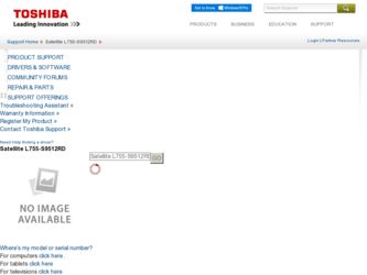 L755-S9512RD driver download page on the Toshiba site