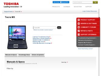 M3 driver download page on the Toshiba site