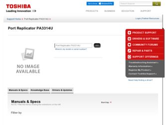 PA3314U driver download page on the Toshiba site