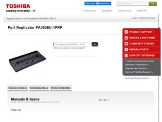 PA3838U-1PRP driver download page on the Toshiba site