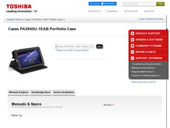 PA3945U-1EAB Portfolio Case driver download page on the Toshiba site
