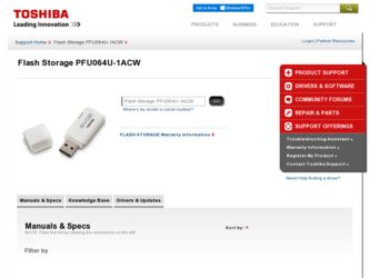 PFU064U-1ACW driver download page on the Toshiba site