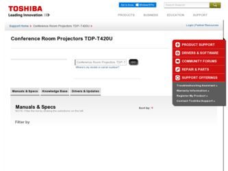 TDP-T420U driver download page on the Toshiba site