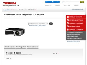 TLP-X3000U driver download page on the Toshiba site